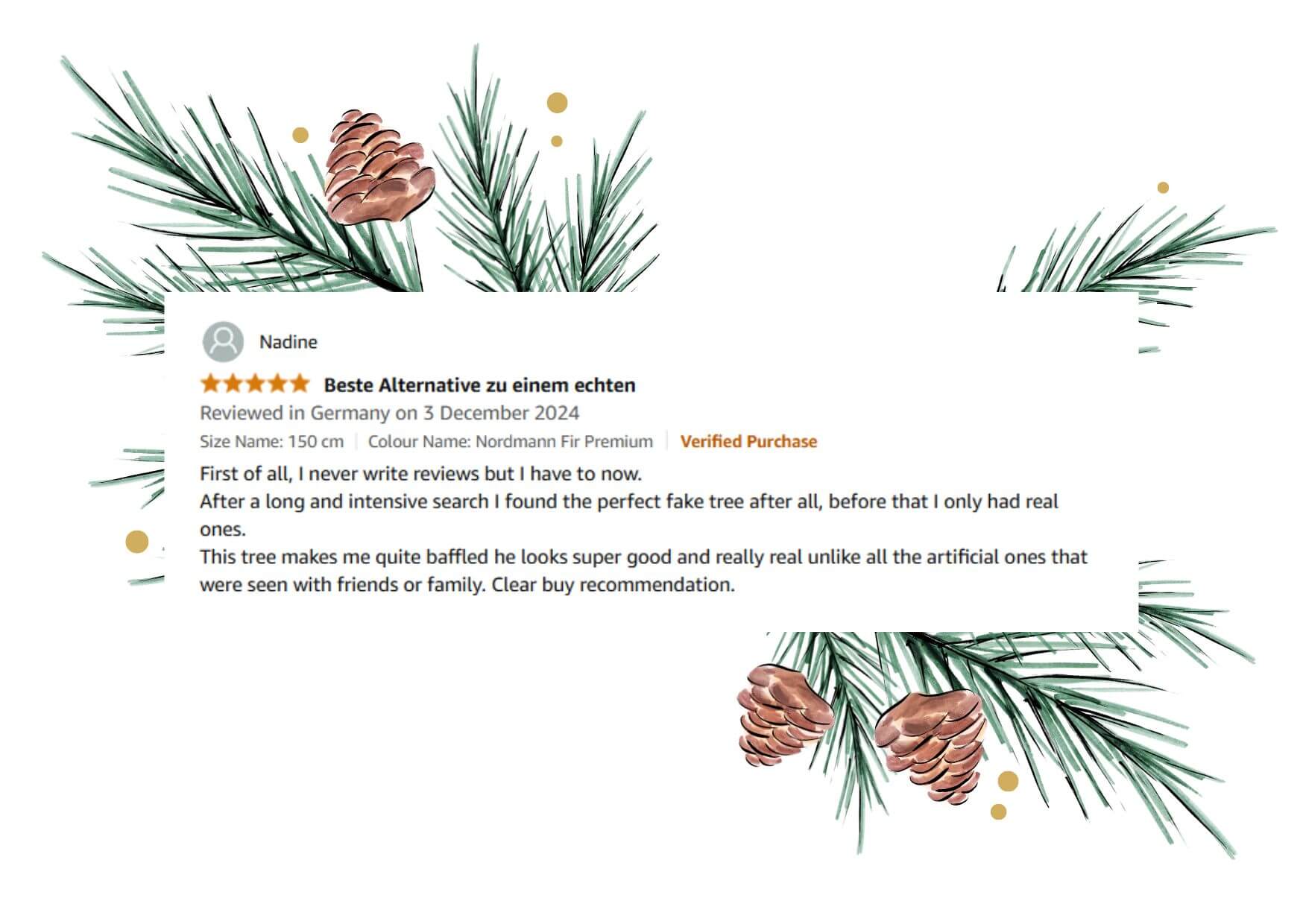 Review of FairyTrees FT29 artificial Christmas tree in 180 cm size on Amazon